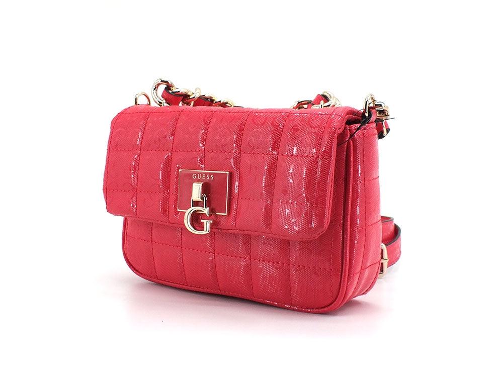 GUESS Kobo Mini Borsa Tracolla Crossbody Flap Rosso Watermelon GG841178 - Sandrini Calzature e Abbigliamento