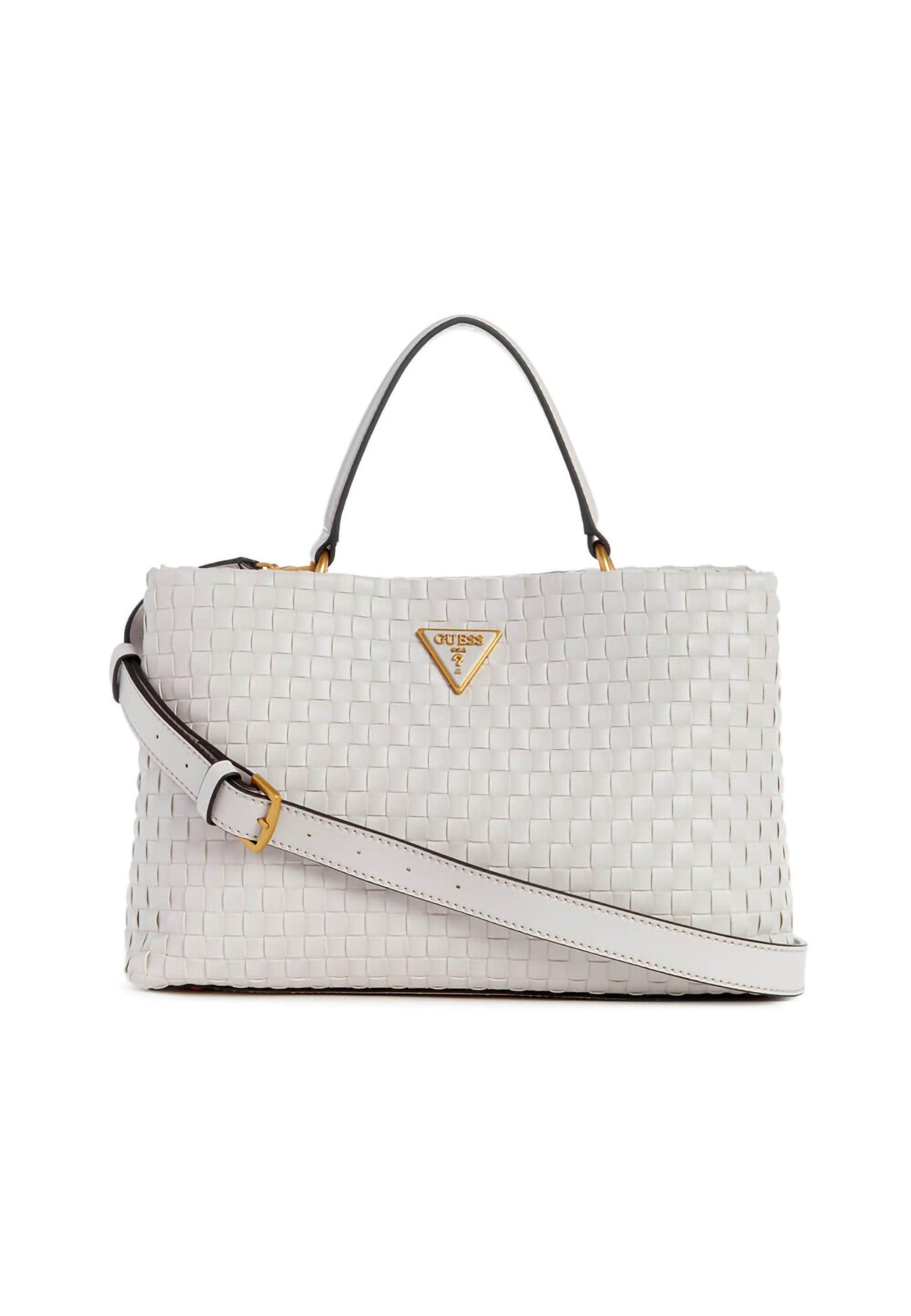 GUESS Lisbet Borsa Satchel Stone Bianco WA877406 - Sandrini Calzature e Abbigliamento