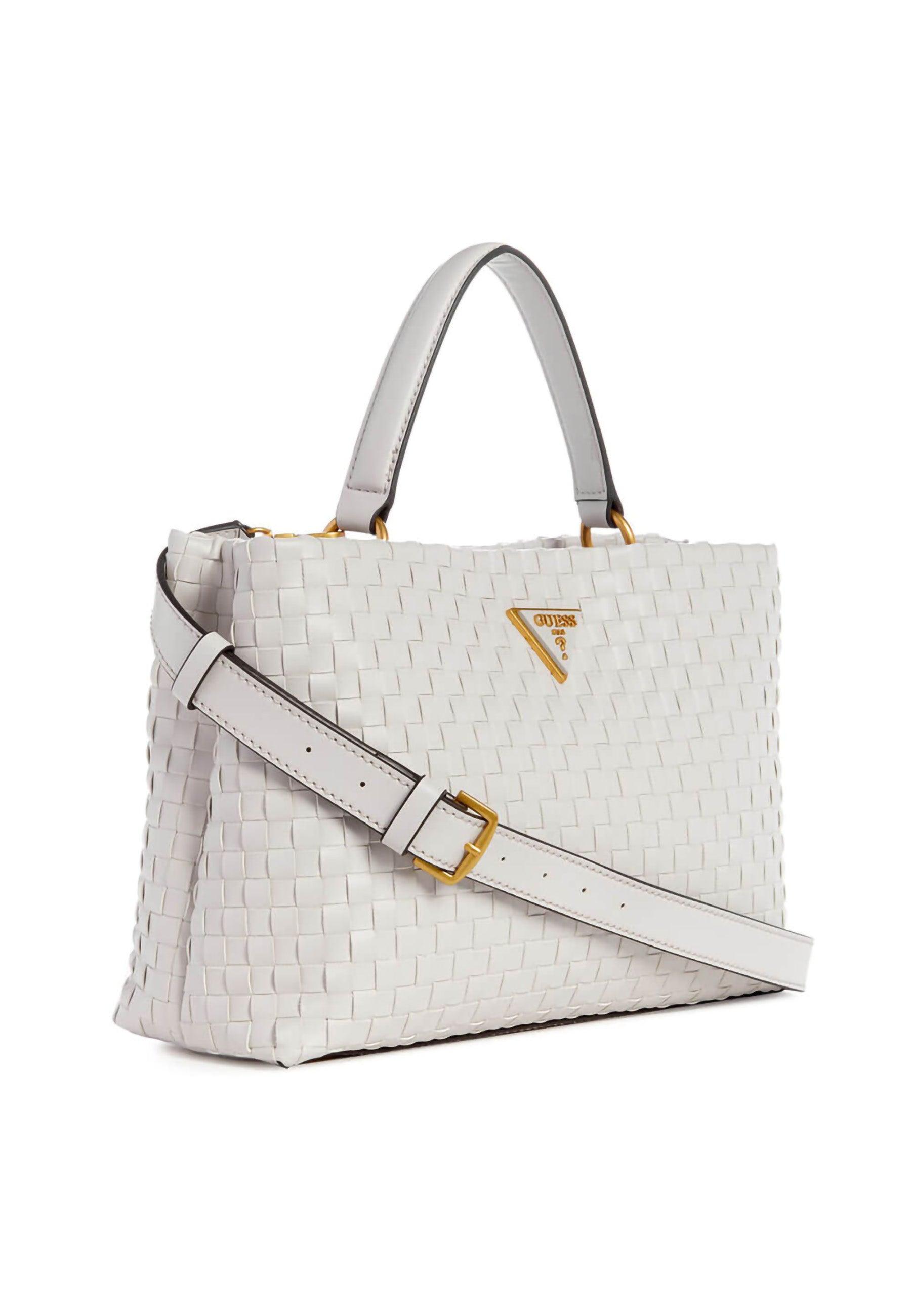 GUESS Lisbet Borsa Satchel Stone Bianco WA877406 - Sandrini Calzature e Abbigliamento