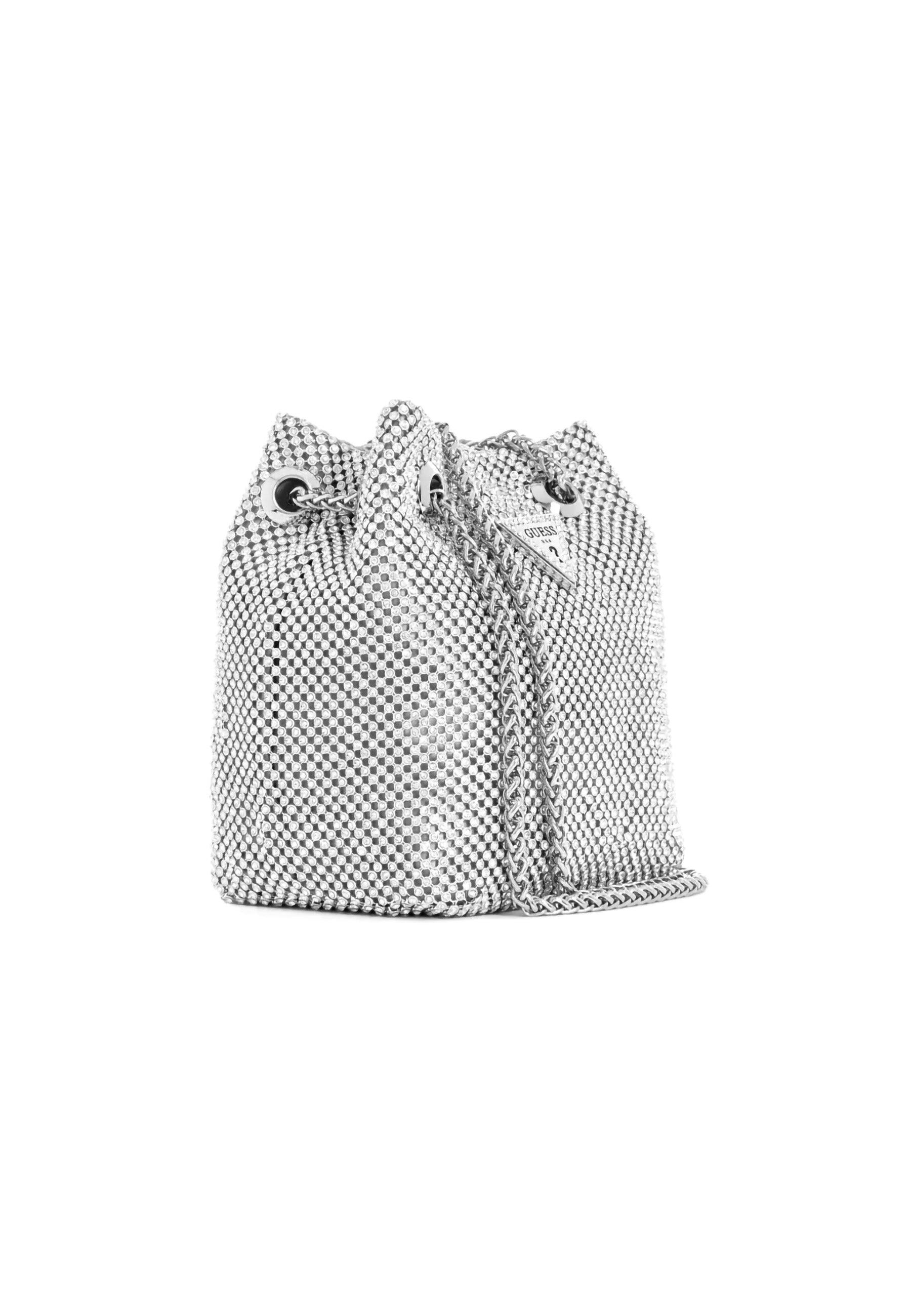 GUESS Lua Mini Bucket Pochette Donna Silver RY920575 - Sandrini Calzature e Abbigliamento