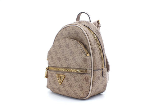GUESS Manatthan Backpack Double Zip Zaino Loghi Latte Logo SB699432 - Sandrini Calzature e Abbigliamento