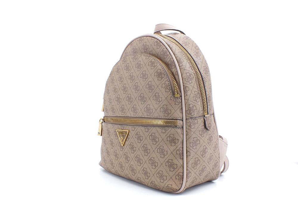 GUESS Manhattan Backpack Large Double Zip Zaino Latte Logo SB699433 - Sandrini Calzature e Abbigliamento