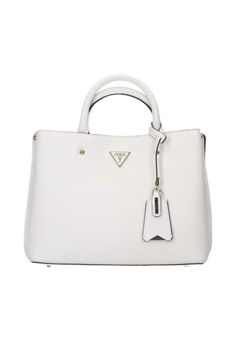 GUESS Meridian Borsa Girlfriend Satchel Donna Stone Bianco BG877806 - Sandrini Calzature e Abbigliamento