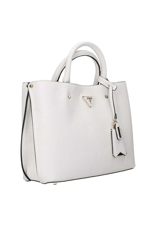 GUESS Meridian Borsa Girlfriend Satchel Donna Stone Bianco BG877806 - Sandrini Calzature e Abbigliamento