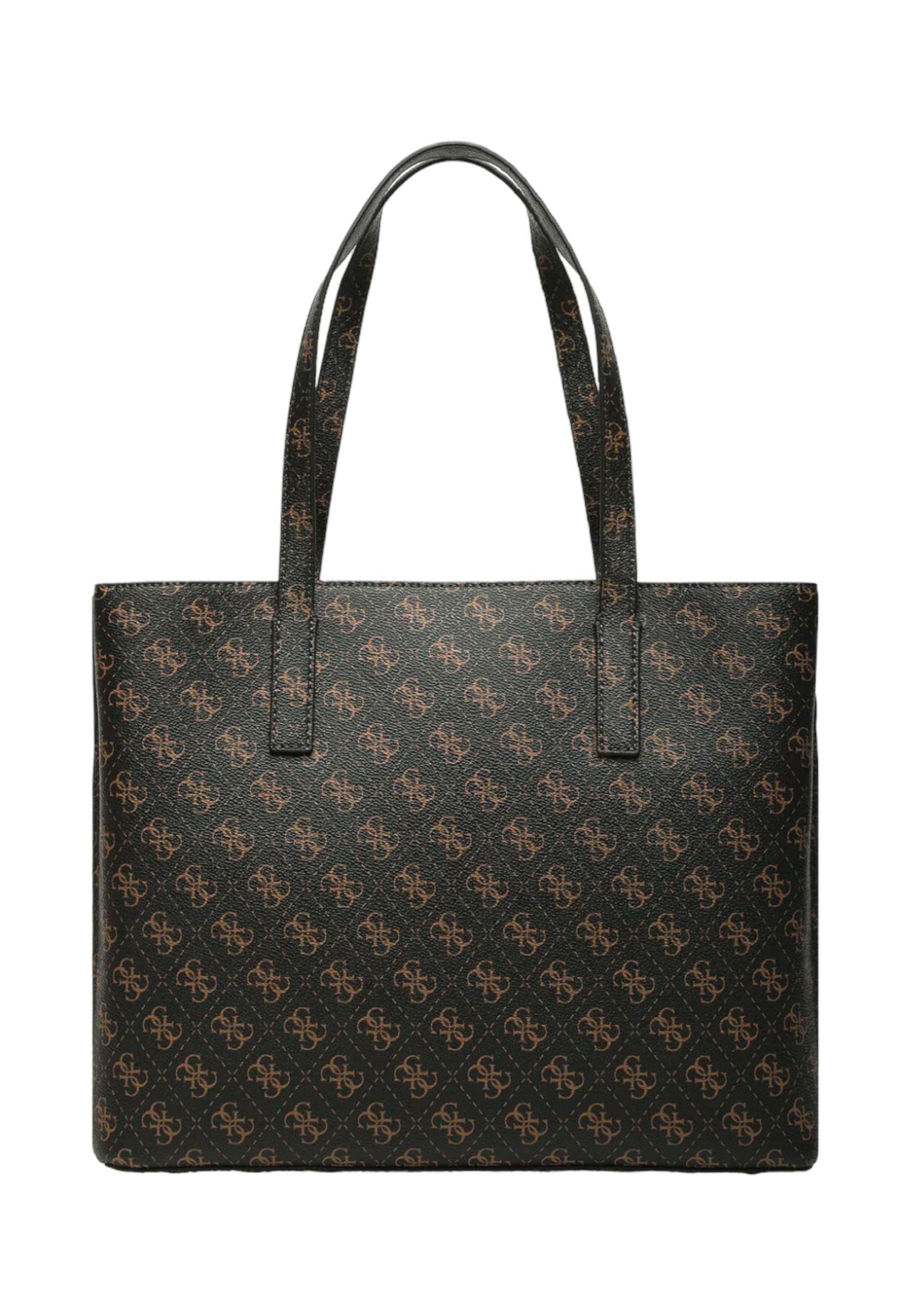 GUESS Meridian Borsa Girlfriend Tote Brown Logo QG877823 - Sandrini Calzature e Abbigliamento