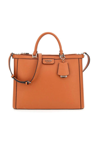 GUESS Meridian Borsa Girlfriend Tote Cognac Marrone BG877823 - Sandrini Calzature e Abbigliamento