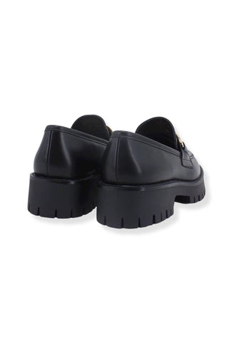 GUESS Mocassino Abrasivato Logo Gold Donna Black FL7ILRLEA14 - Sandrini Calzature e Abbigliamento