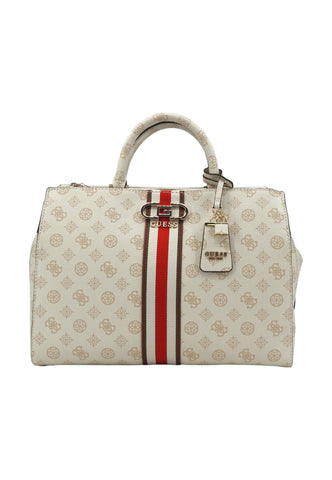 GUESS Nelka Borsa Satchel Donna Cream Logo PG930707 - Sandrini Calzature e Abbigliamento