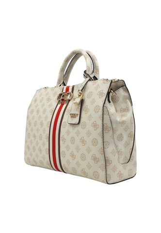 GUESS Nelka Borsa Satchel Donna Cream Logo PG930707 - Sandrini Calzature e Abbigliamento