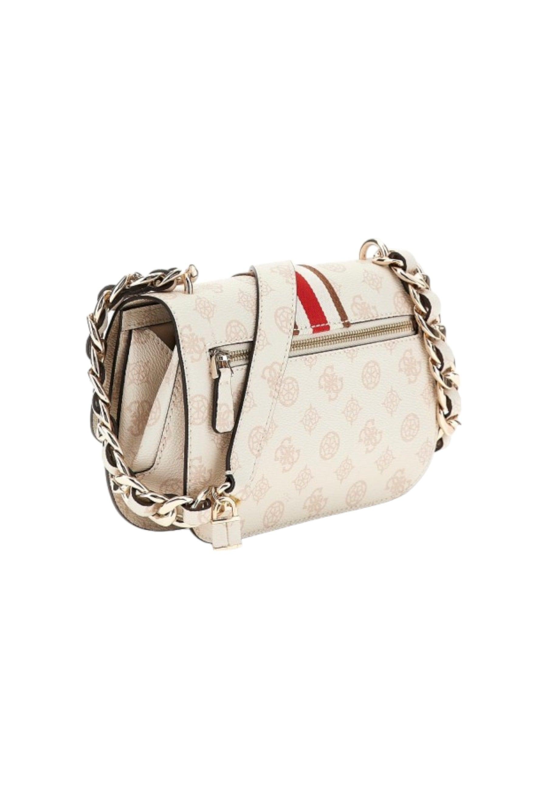 GUESS Nelka Borsa Tracolla Donna Cream Logo Beige PG930720 - Sandrini Calzature e Abbigliamento