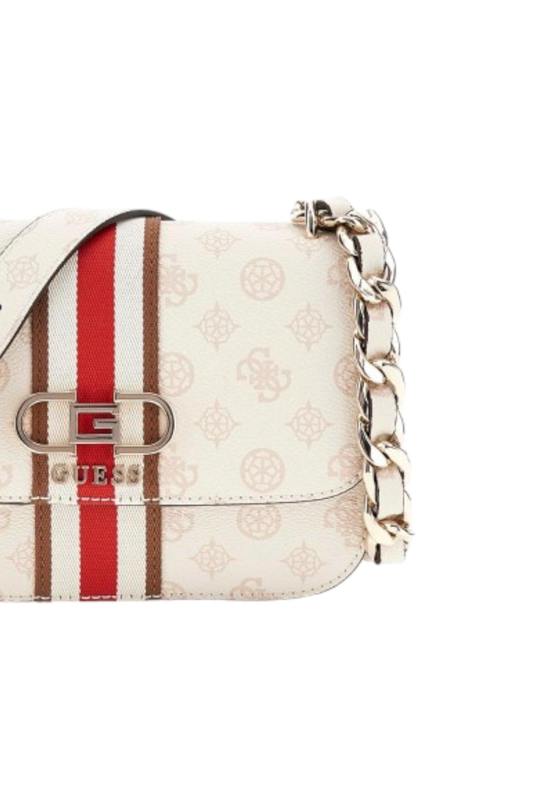 GUESS Nelka Borsa Tracolla Donna Cream Logo Beige PG930720 - Sandrini Calzature e Abbigliamento