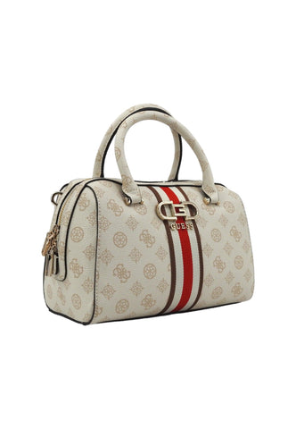 GUESS Nelka Box Borsa Satchel Donna Cream Logo PG930705 - Sandrini Calzature e Abbigliamento