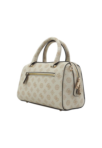 GUESS Nelka Box Borsa Satchel Donna Cream Logo PG930705 - Sandrini Calzature e Abbigliamento