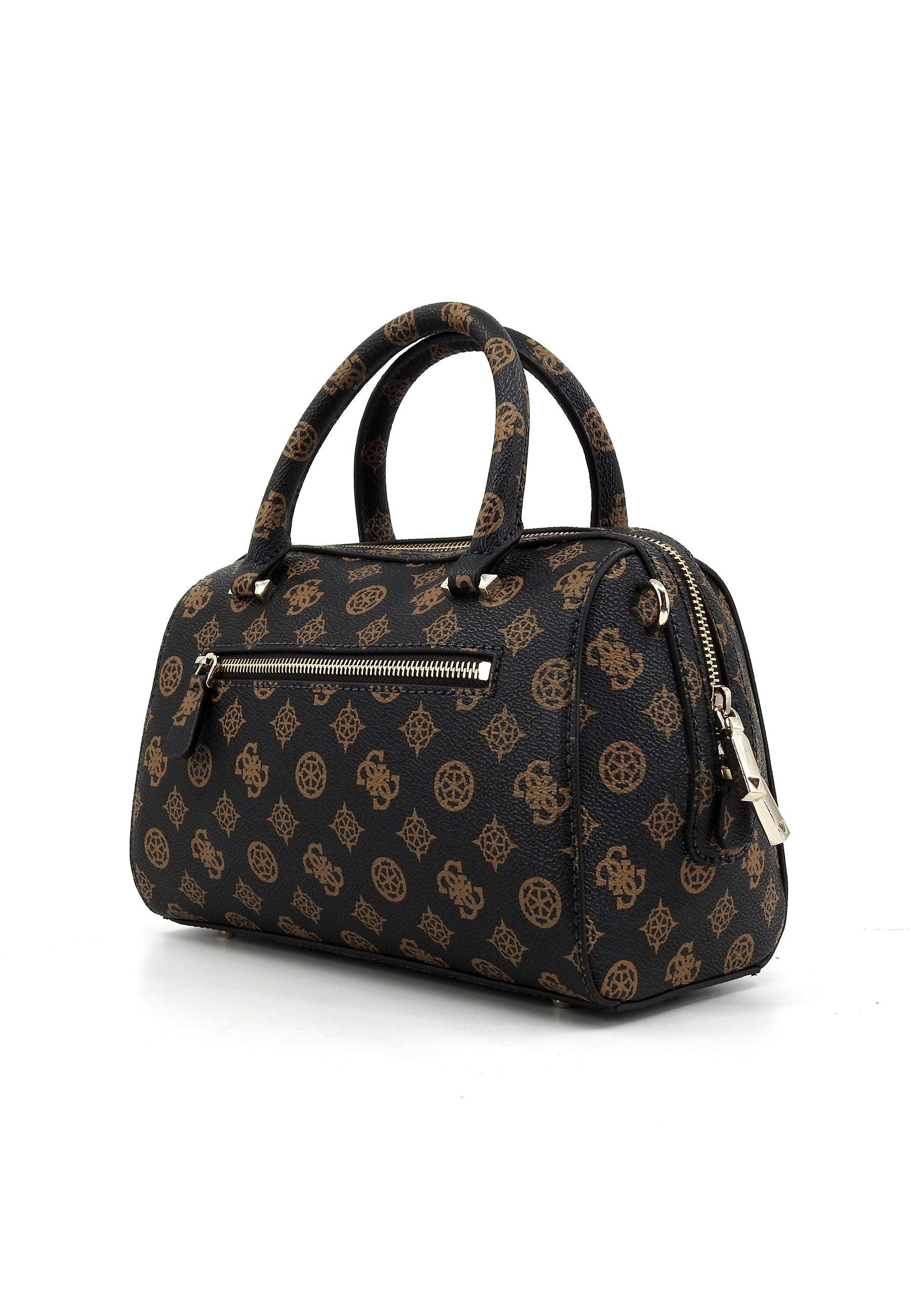 GUESS Nelka Box Borsa Satchel Donna Mocha Logo Marrone PG930705 - Sandrini Calzature e Abbigliamento