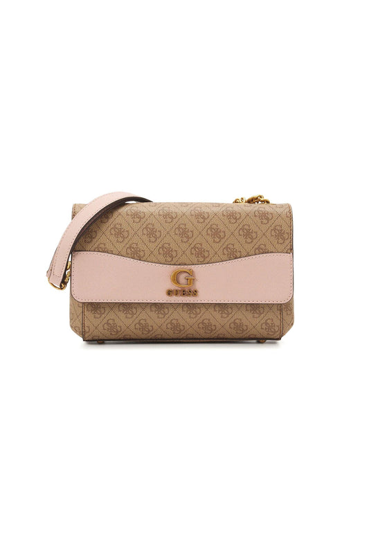 GUESS Nell Borsa Tracolla Crossbody Latte Logo Rosewood SB873521 - Sandrini Calzature e Abbigliamento