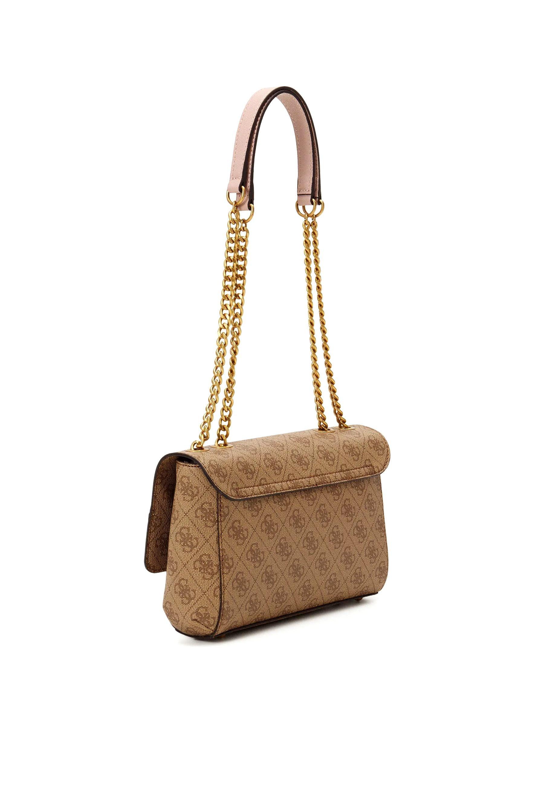 GUESS Nell Borsa Tracolla Crossbody Latte Logo Rosewood SB873521 - Sandrini Calzature e Abbigliamento