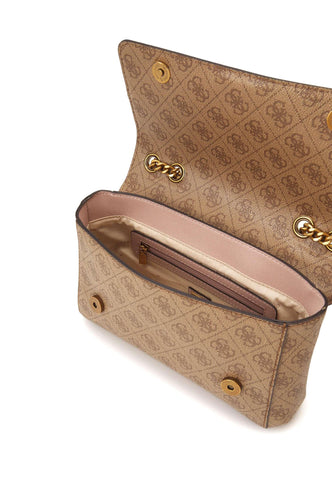 GUESS Nell Borsa Tracolla Crossbody Latte Logo Rosewood SB873521 - Sandrini Calzature e Abbigliamento