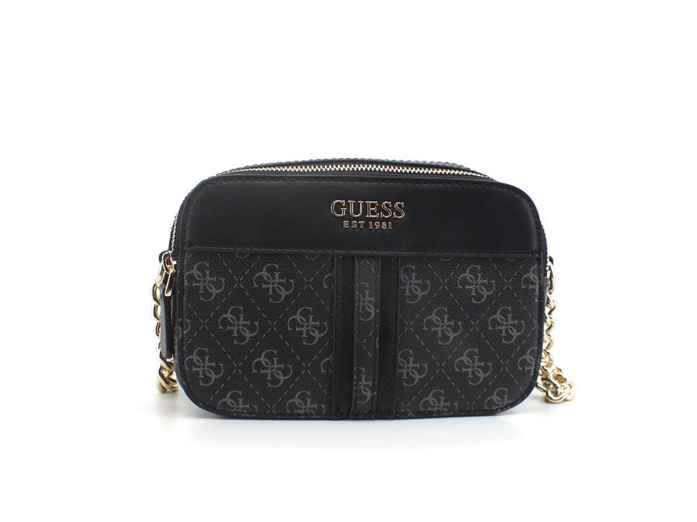 GUESS Noelle Crossbody Camera Double Zip Coal Multi KG787914 - Sandrini Calzature e Abbigliamento
