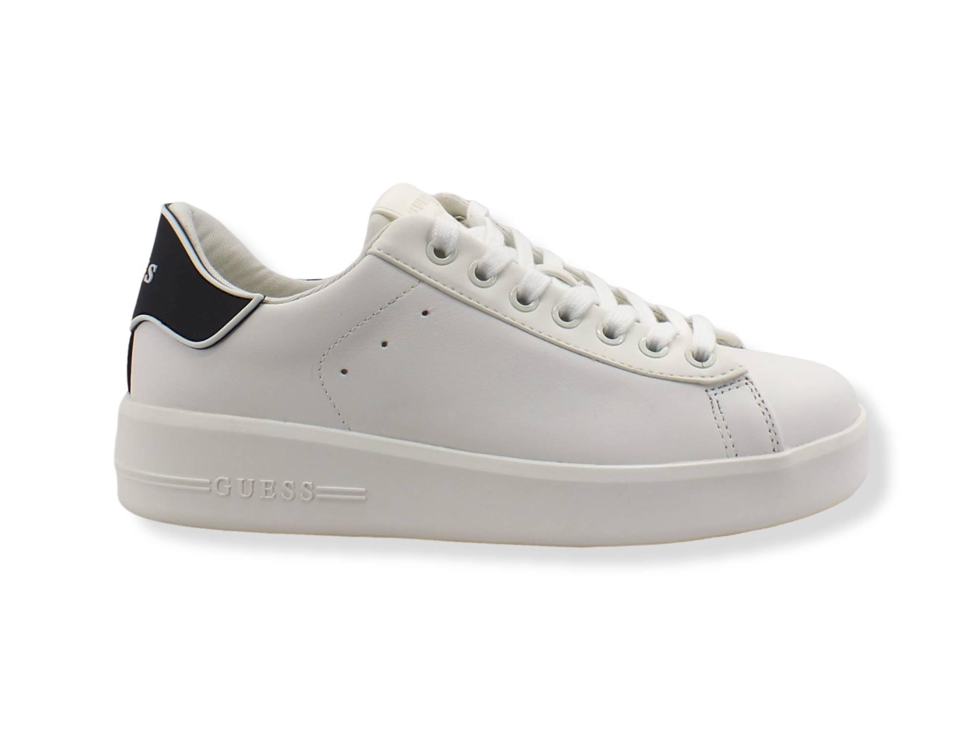 GUESS Platform Lthr Retro Black Sneaker Donna White FL6RKELEA12 - Sandrini Calzature e Abbigliamento