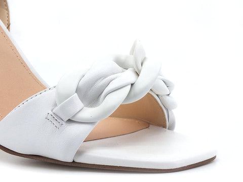 GUESS Sandalo Pelle Tacco 10 White Bianco FL6HTNLEA03 - Sandrini Calzature e Abbigliamento