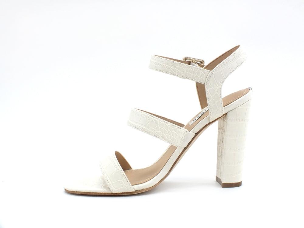 GUESS Sandalo Tacco Alto Stampa Cocco Cream FL6MLDPEL03 - Sandrini Calzature e Abbigliamento