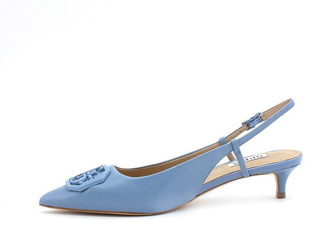 GUESS Sandalo Tacco Basso Punta Logo Blue FL5JESLEA05 - Sandrini Calzature e Abbigliamento