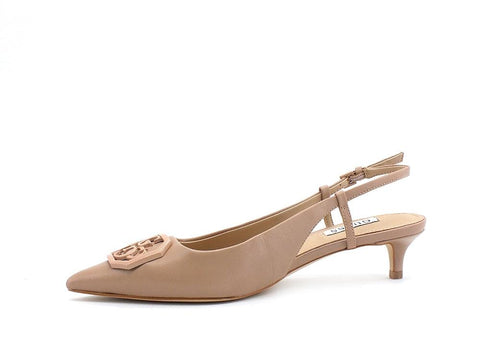 GUESS Sandalo Tacco Basso Punta Logo Nude FL5JESLEA05 - Sandrini Calzature e Abbigliamento