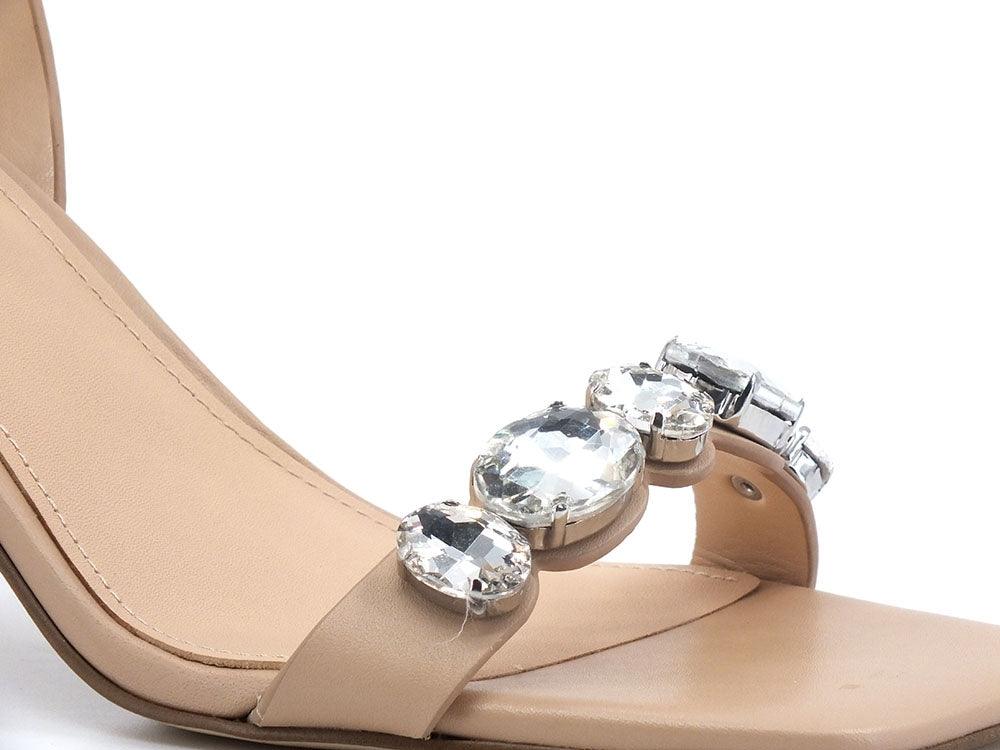GUESS Sandalo Tacco Gioiello Beige Cream FL6MLYLEA03 - Sandrini Calzature e Abbigliamento