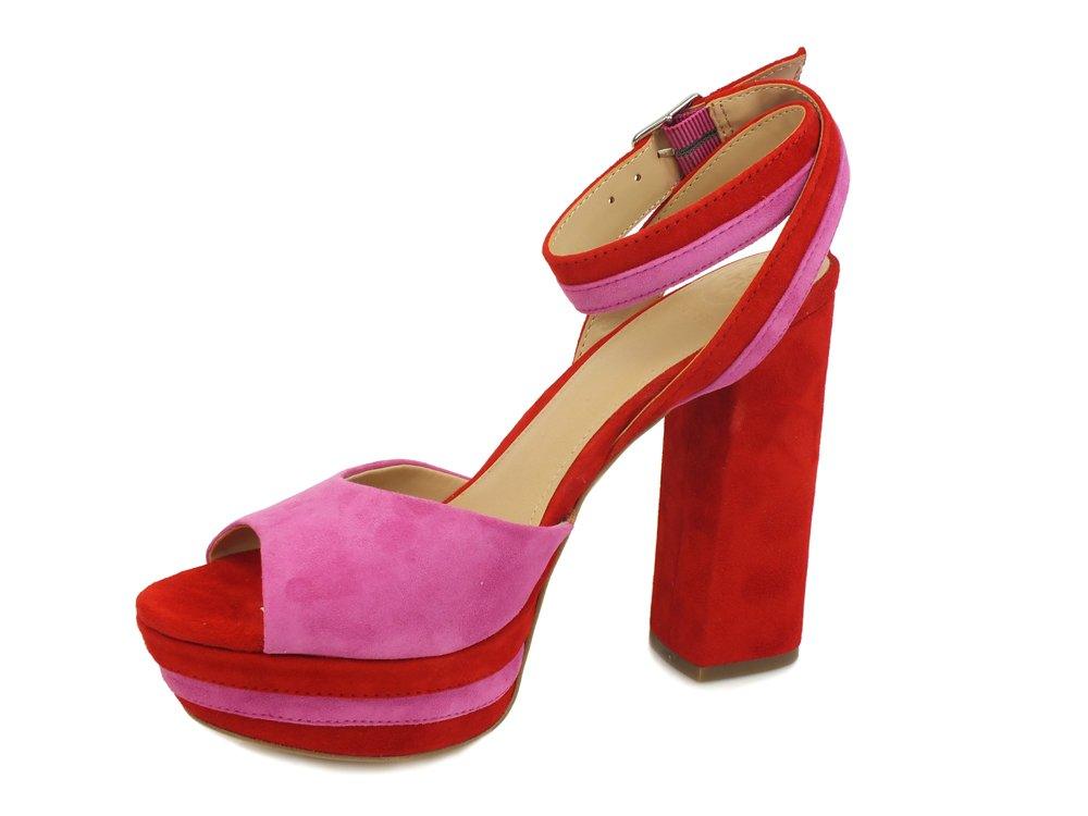 GUESS Sandalo Tacco Red Pink FLFAN1SUE03 - Sandrini Calzature e Abbigliamento