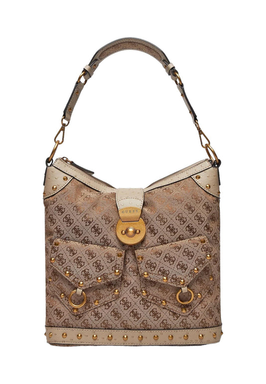 GUESS Sardinia Vintage Borsa Hobo Donna Latte Logo JB900802 - Sandrini Calzature e Abbigliamento