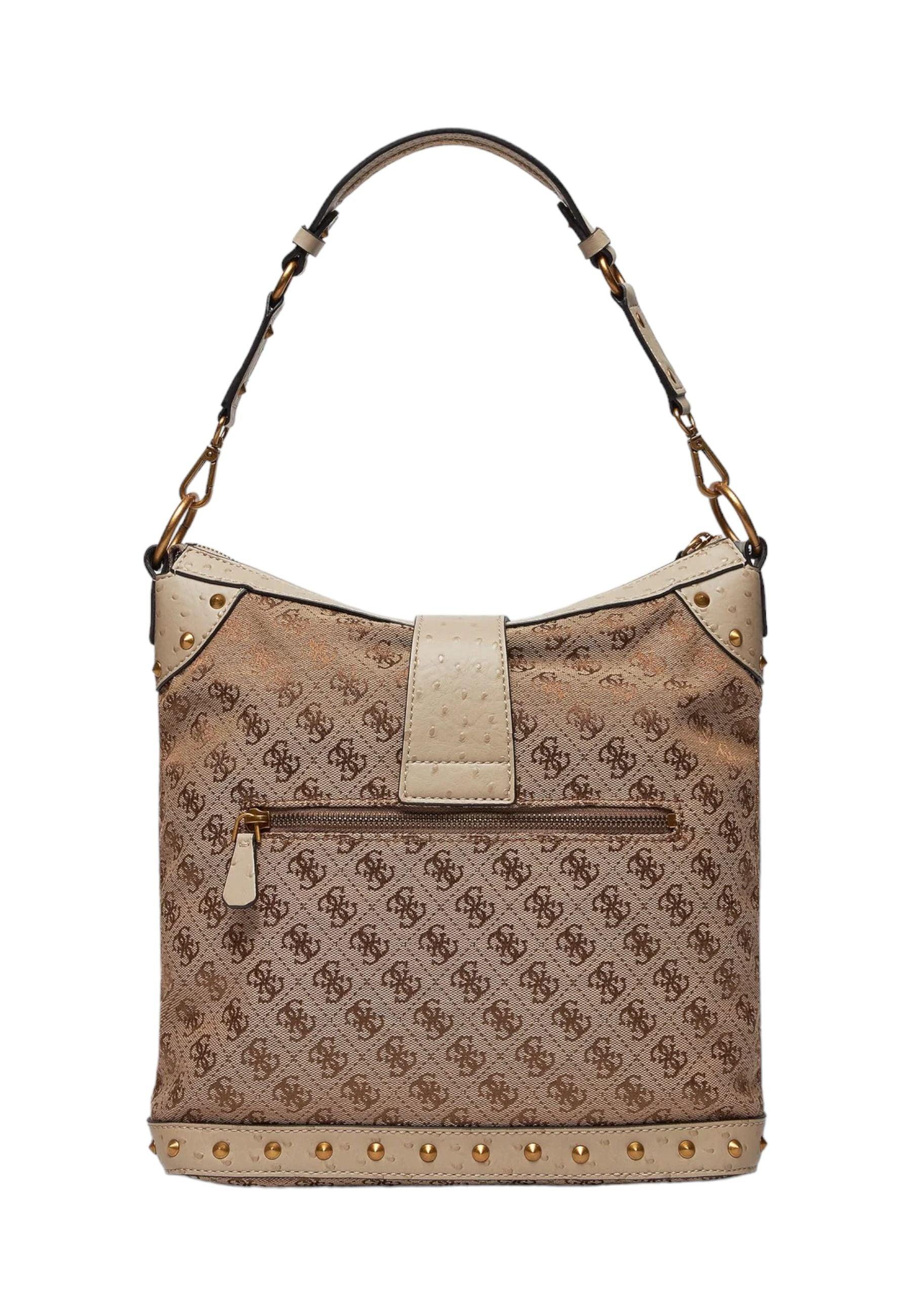 GUESS Sardinia Vintage Borsa Hobo Donna Latte Logo JB900802 - Sandrini Calzature e Abbigliamento