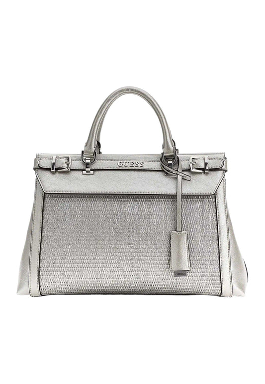 GUESS Sestri Luxury Satchel Borsa Donna Silver WY898506 - Sandrini Calzature e Abbigliamento