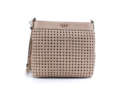 GUESS Sicilia Borsa Hobo Intreccio Beige Sand WG849002 - Sandrini Calzature e Abbigliamento