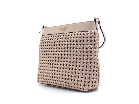GUESS Sicilia Borsa Hobo Intreccio Beige Sand WG849002 - Sandrini Calzature e Abbigliamento