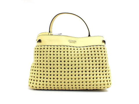 GUESS Sicilia Borsa Satchel Intreccio Giallo Light Lime WG849006 - Sandrini Calzature e Abbigliamento