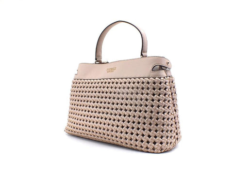 GUESS Sicilia Borsa Satcvhel Intreccio Beige Sand WG849006 - Sandrini Calzature e Abbigliamento
