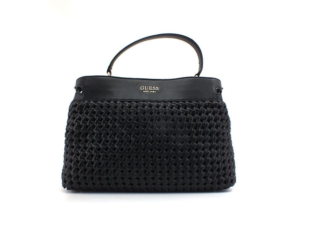 GUESS Sicilia Borsa Satcvhel Intreccio Black WG849006 - Sandrini Calzature e Abbigliamento