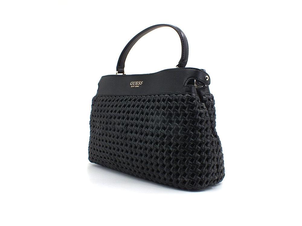 GUESS Sicilia Borsa Satcvhel Intreccio Black WG849006 - Sandrini Calzature e Abbigliamento