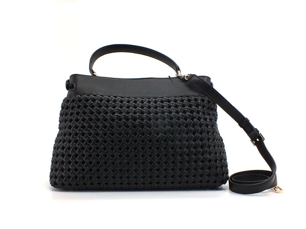 GUESS Sicilia Borsa Satcvhel Intreccio Black WG849006 - Sandrini Calzature e Abbigliamento