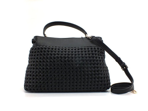 GUESS Sicilia Borsa Satcvhel Intreccio Black WG849006 - Sandrini Calzature e Abbigliamento