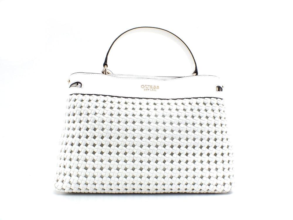 GUESS Sicilia Borsa Satcvhel Intreccio White WG849006 - Sandrini Calzature e Abbigliamento
