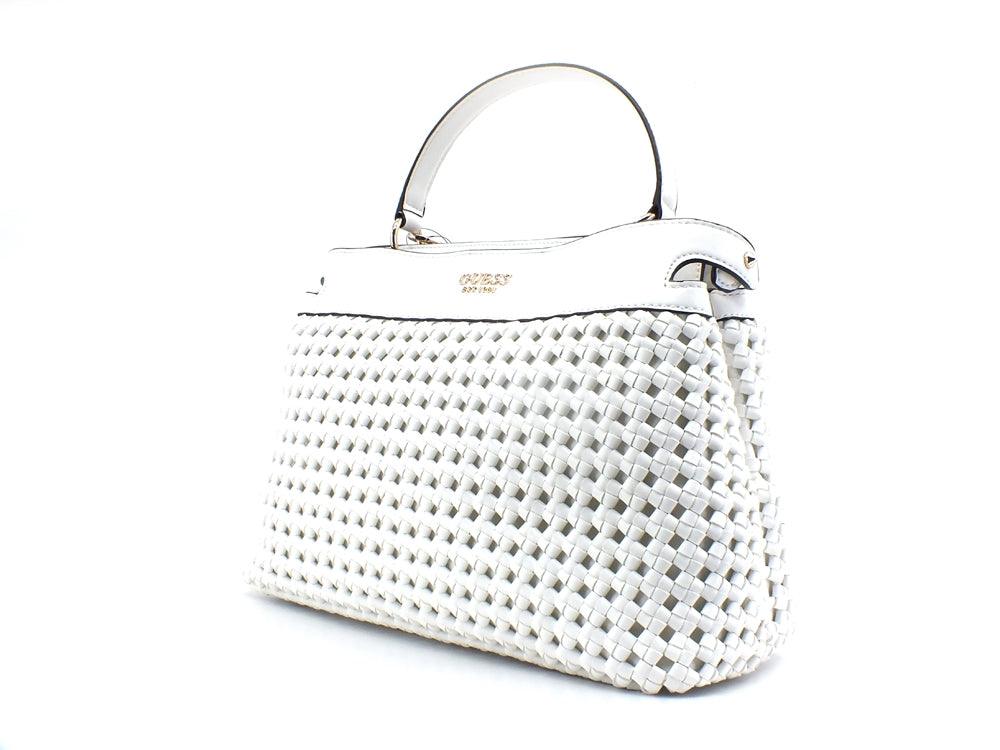 GUESS Sicilia Borsa Satcvhel Intreccio White WG849006 - Sandrini Calzature e Abbigliamento