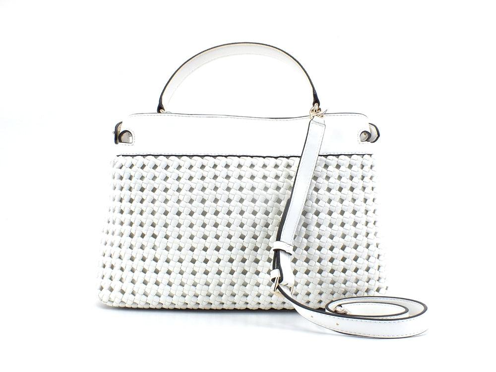 GUESS Sicilia Borsa Satcvhel Intreccio White WG849006 - Sandrini Calzature e Abbigliamento