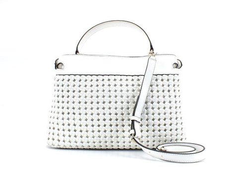 GUESS Sicilia Borsa Satcvhel Intreccio White WG849006 - Sandrini Calzature e Abbigliamento