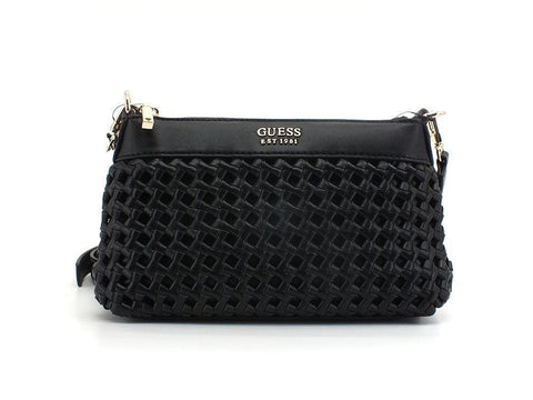 GUESS Sicilia Borsa Tracolla Zip Intreccio Black WG849018 - Sandrini Calzature e Abbigliamento