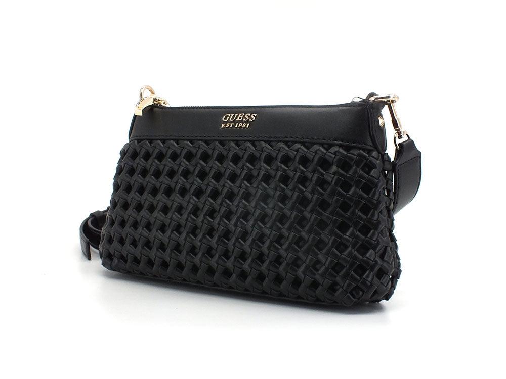 GUESS Sicilia Borsa Tracolla Zip Intreccio Black WG849018 - Sandrini Calzature e Abbigliamento