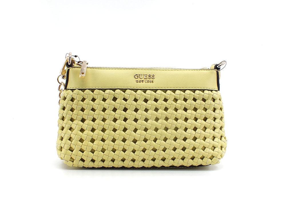 GUESS Sicilia Borsa Tracolla Zip Intreccio Light Lime WG849018 - Sandrini Calzature e Abbigliamento