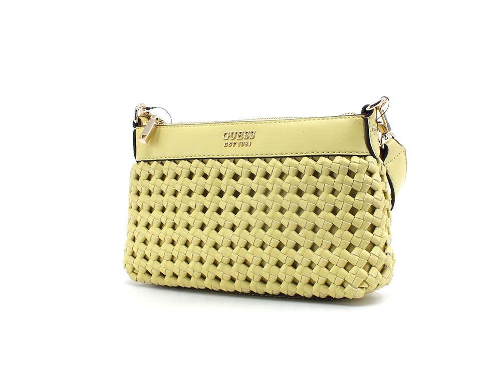 GUESS Sicilia Borsa Tracolla Zip Intreccio Light Lime WG849018 - Sandrini Calzature e Abbigliamento