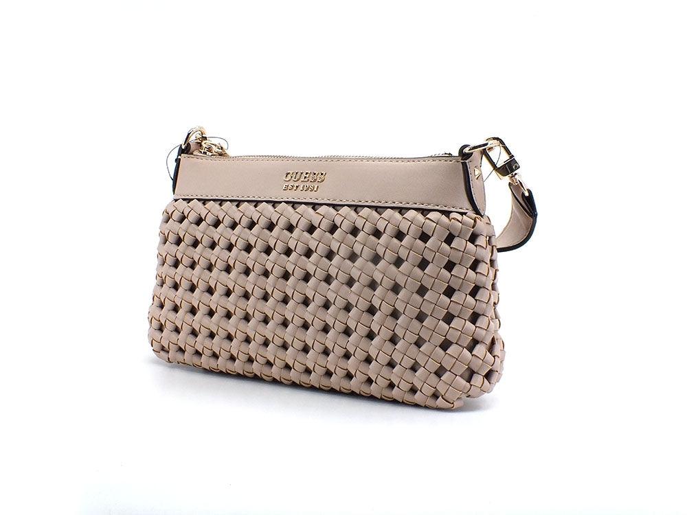 GUESS Sicilia Borsa Tracolla Zip Intreccio Sand WG849018 - Sandrini Calzature e Abbigliamento