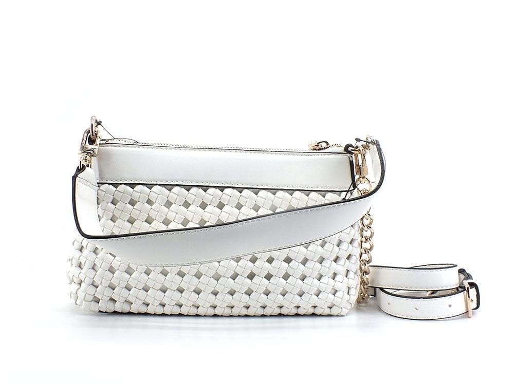 GUESS Sicilia Borsa Tracolla Zip Intreccio White WG849018 - Sandrini Calzature e Abbigliamento